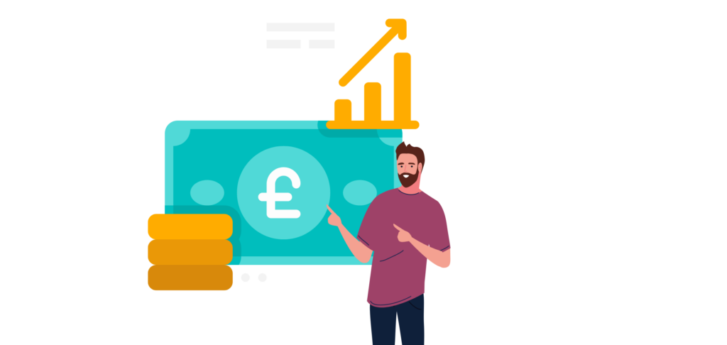Man pointing towards money portraying de-risking payment solutions